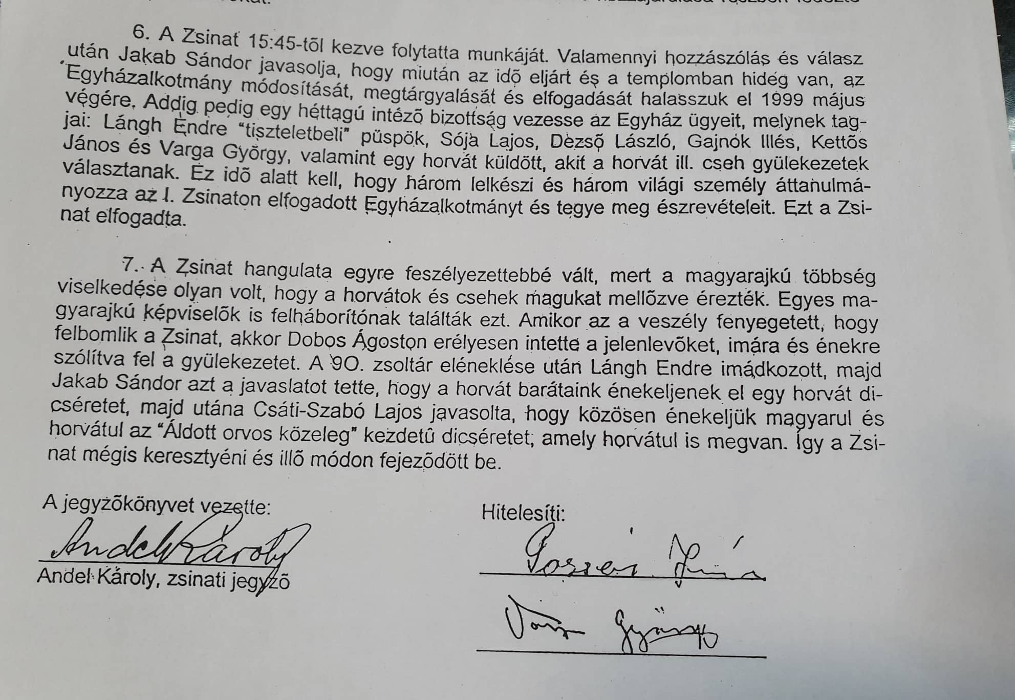 Reformirana kršćanska crkva - Sinoda u Lugu 1998.