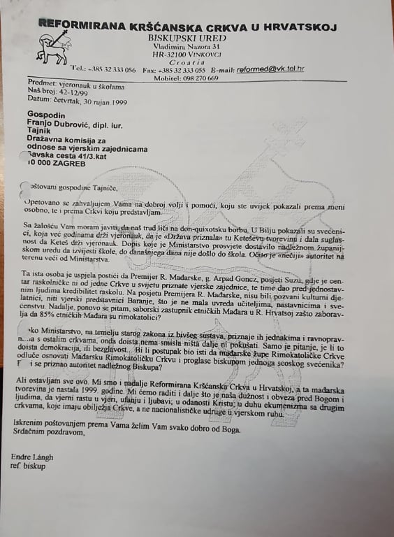 Povjereništvo za odnose s vjerskim zajednicama ne poštuje odluke sinode