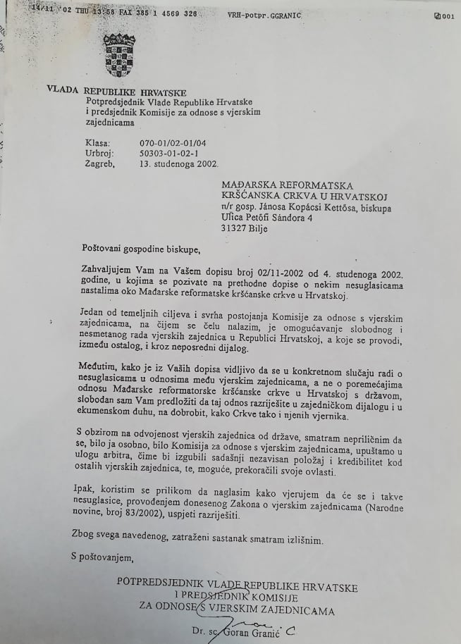 Povjereništvo za odnose s vjerskim zajednicama ne poštuje odluke sinode