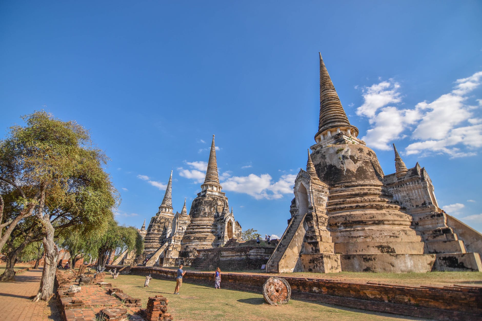 view of pagoda against blue sky