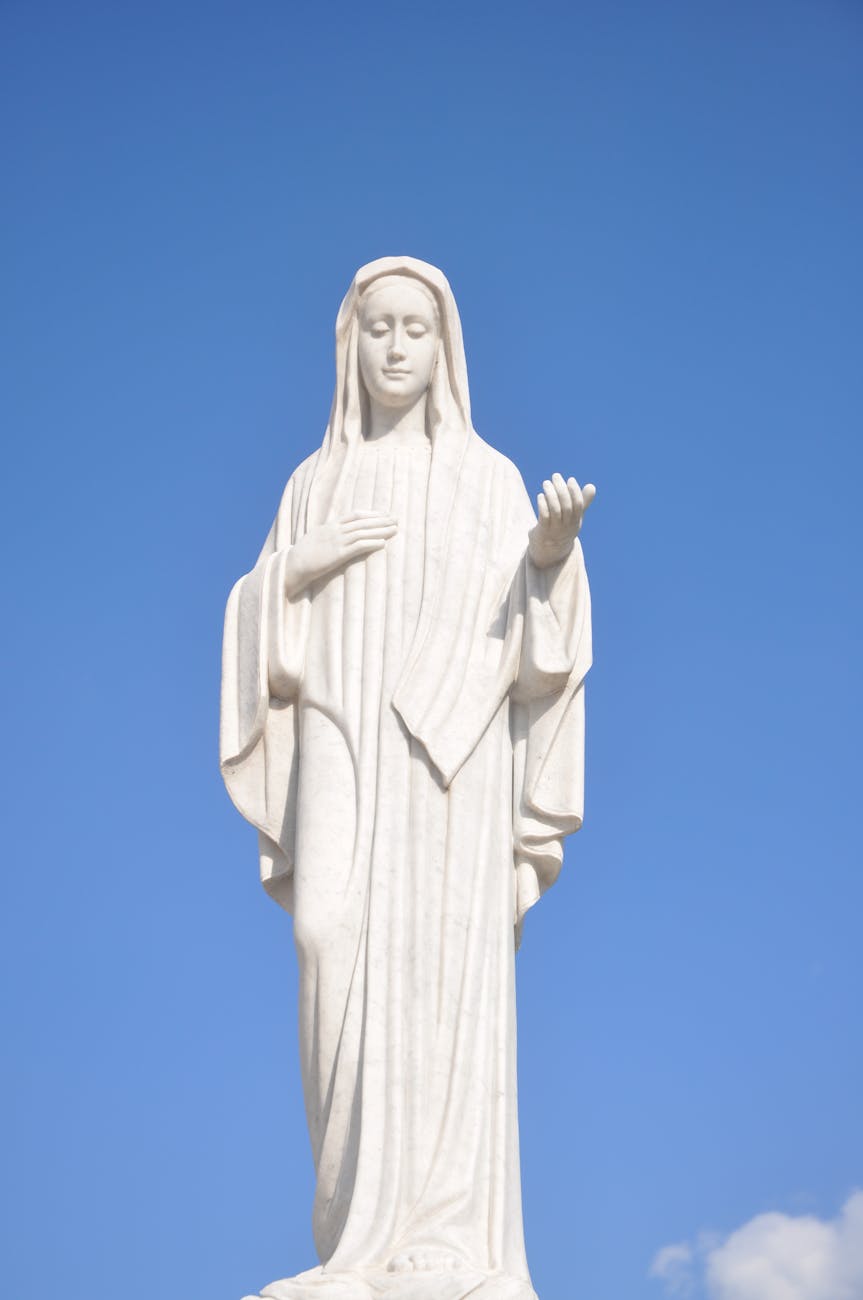 statue of mary on apparition hill in medjugorje bosnia herzegovina