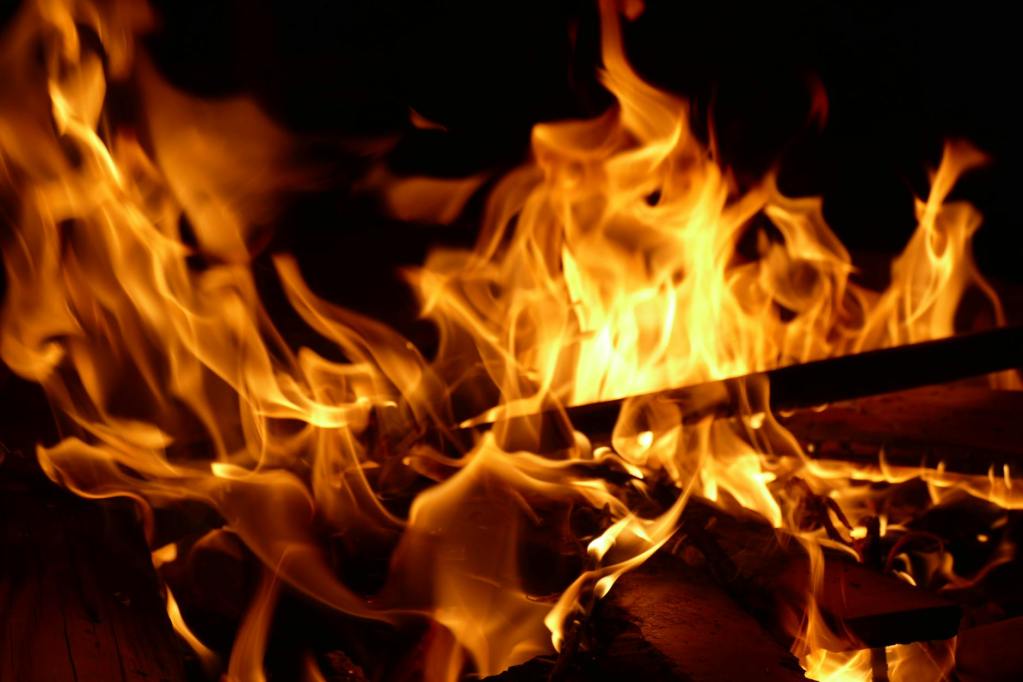 close up of a fire