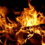 close up of a fire