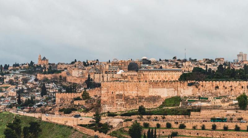 the city of jerusalem is seen from above