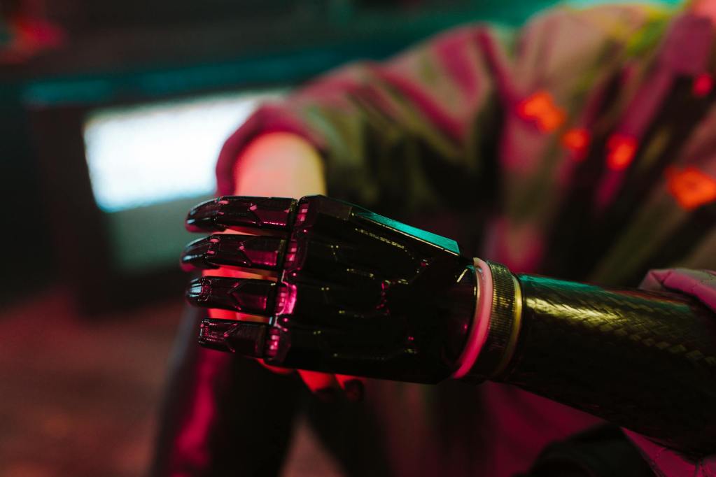 close up photo of a prosthetic arm