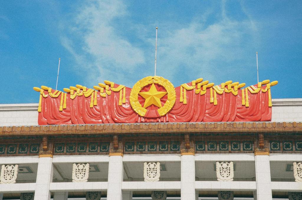building facade with a star symbol
